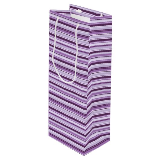 Gift Bag-Stripes Wijn Cadeautas (Voorkant Gekanteld)