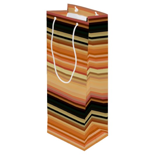 Gift Bag-Stripes Wijn Cadeautas (Achterkant Gekanteld)