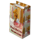 Gift Bag Teddy Bear voelt zich beter zonneschijn Klein Cadeauzakje (Achterkant Gekanteld)