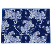 GIFT BAG-TIGERS IN CLOUDS IN BLAUW GROOT CADEAUZAKJE (Voorkant)