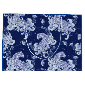 GIFT BAG-TIGERS IN CLOUDS IN BLAUW GROOT CADEAUZAKJE (Achterkant)