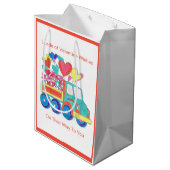 Gift Bag Truck Hearts Medium Cadeauzakje (Achterkant Gekanteld)