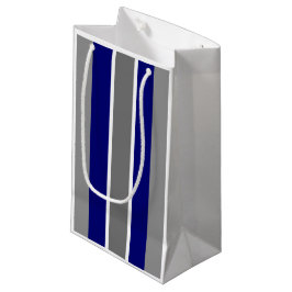 Gift Bag - Ultramarien blauw en grijze stroken Klein Cadeauzakje