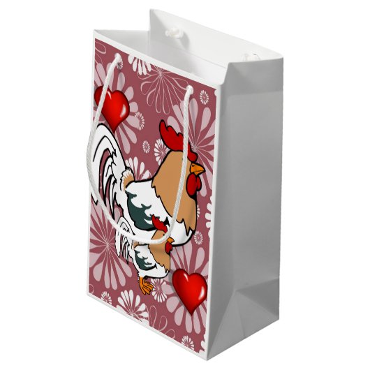Gift Bag Valentijns Chicken Klein Cadeauzakje (Achterkant Gekanteld)