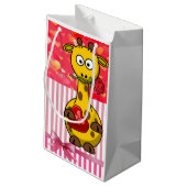 Gift Bag Valentijns Giraffe Klein Cadeauzakje (Achterkant Gekanteld)
