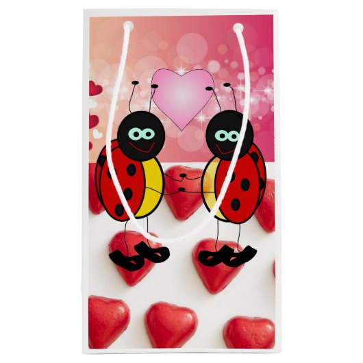Gift Bag Valentijns Ladybug Klein Cadeauzakje (Achterkant)