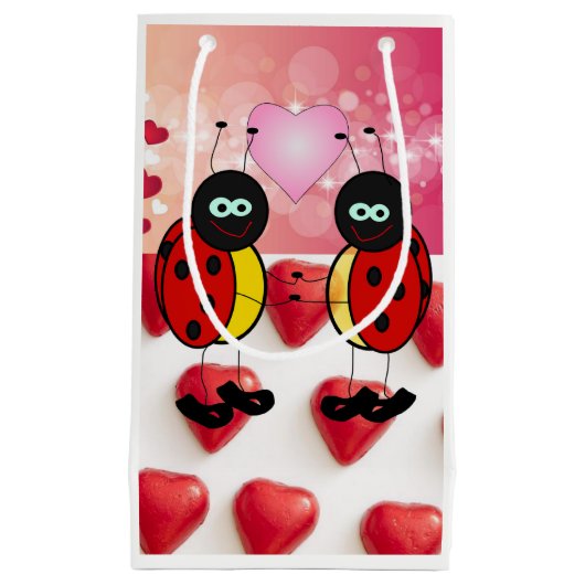 Gift Bag Valentijns Ladybug Klein Cadeauzakje (Voorkant)