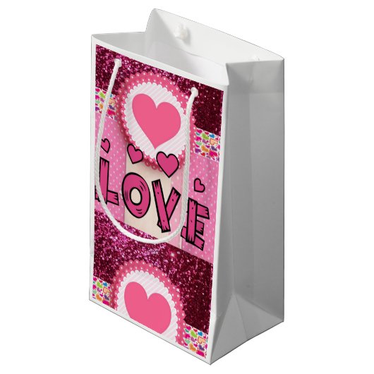 Gift Bag Valentijns Love Klein Cadeauzakje (Voorkant Gekanteld)