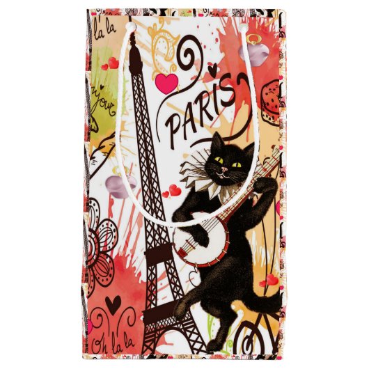 Gift Bag Valentijns Parijs Frankrijk Klein Cadeauzakje (Voorkant)