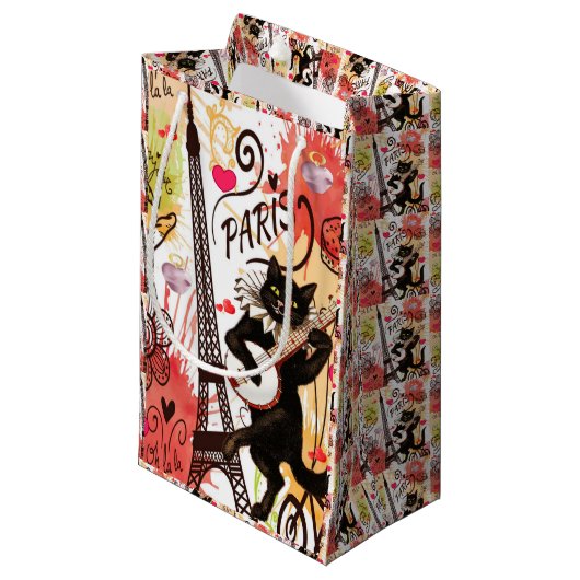 Gift Bag Valentijns Parijs Frankrijk Klein Cadeauzakje (Voorkant Gekanteld)