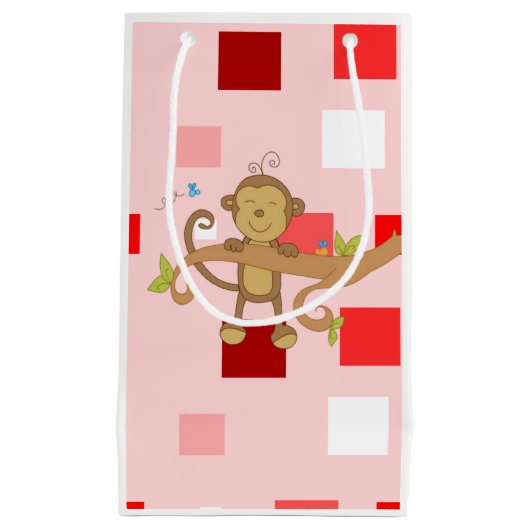 Gift Bag Valentijnse aap Klein Cadeauzakje (Voorkant)