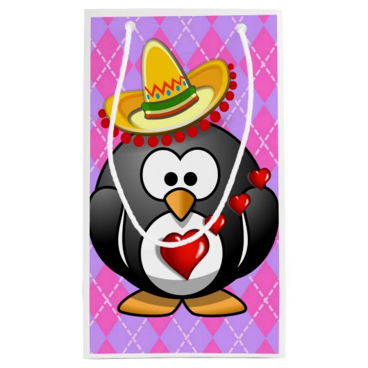 Gift Bag Valentijnse Penguin Klein Cadeauzakje (Achterkant)