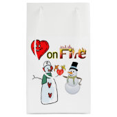 Gift Bag Valentijns's Heart Fire Sneeuwman Klein Cadeauzakje (Achterkant)