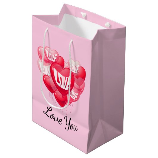 Gift Bag van valentijns Medium Cadeauzakje (Voorkant Gekanteld)
