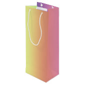 Gift Bag - Verticale regenboogstrips Wijn Cadeautas (Achterkant Gekanteld)