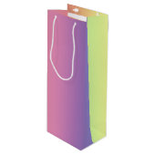 Gift Bag - Verticale regenboogstrips Wijn Cadeautas (Voorkant Gekanteld)