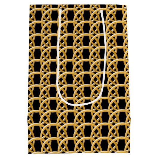 Gift Bag - Verweven gouden ringen Medium Cadeauzakje (Achterkant)