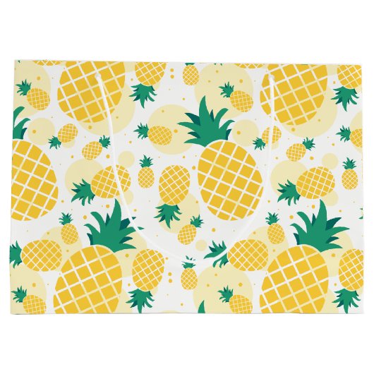 Gift Bag voor ananassen - Groot, glanzend Groot Cadeauzakje (Achterkant)