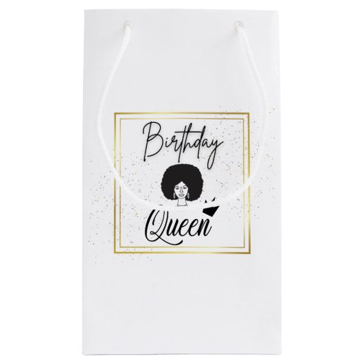 Gift Bag voor de Birthday Queen Klein Cadeauzakje (Achterkant)
