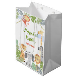 Gift Bag voor de eerste verjaardag met schattige d Medium Cadeauzakje