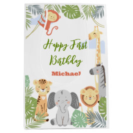 Gift Bag voor de eerste verjaardag met schattige d Medium Cadeauzakje