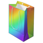 Gift Bag voor heldere regenbooggradiënt Medium Cadeauzakje (Voorkant Gekanteld)