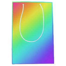 Gift Bag voor heldere regenbooggradiënt Medium Cadeauzakje