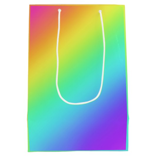 Gift Bag voor heldere regenbooggradiënt Medium Cadeauzakje (Achterkant)
