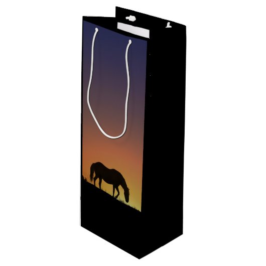 Gift Bag voor paardenwijn Wijn Cadeautas (Voorkant Gekanteld)