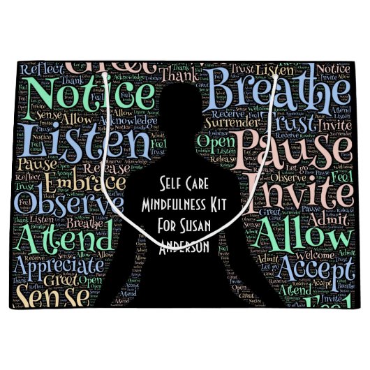 Gift Bag voor Self Care Mindfulness Kit Groot Cadeauzakje (Voorkant)