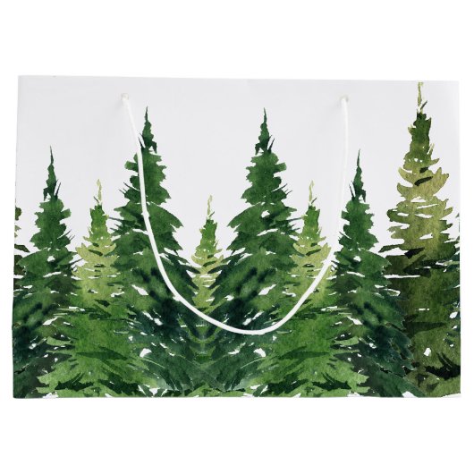 Gift Bag - Waterverf Forest Groot Cadeauzakje (Achterkant)