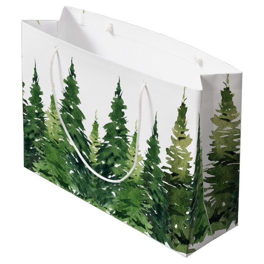 Gift Bag - Waterverf Forest Groot Cadeauzakje (Achterkant Gekanteld)
