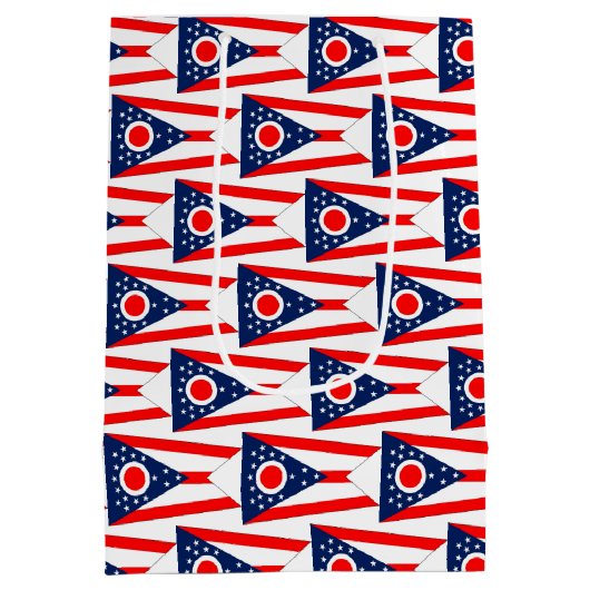 Gift Bag with flag of Ohio State, USA Medium Cadeauzakje (Achterkant)