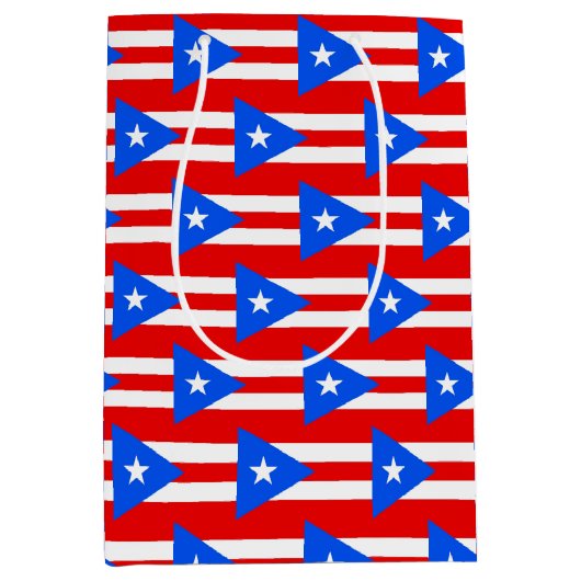 Gift Bag with flag of Puerto Rico, USA Medium Cadeauzakje (Voorkant)