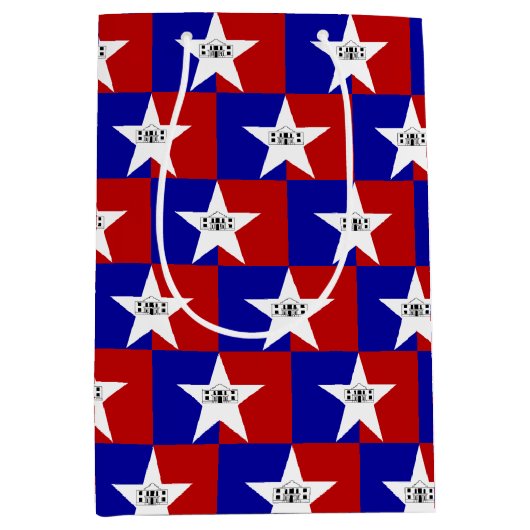 Gift Bag with flag of San Antonio, USA Medium Cadeauzakje (Voorkant)