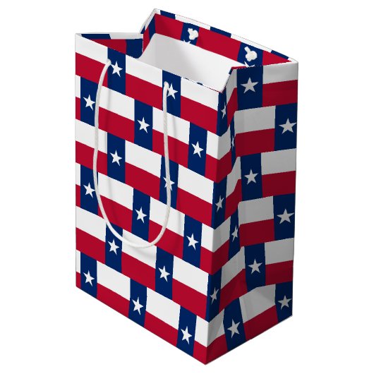Gift Bag with flag of Texas, USA Medium Cadeauzakje (Achterkant Gekanteld)