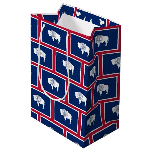 Gift Bag with flag of Wyoming, USA Medium Cadeauzakje (Achterkant Gekanteld)