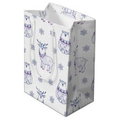 Gift Bag with Polar Bears and Reindeers Medium Cadeauzakje (Achterkant Gekanteld)