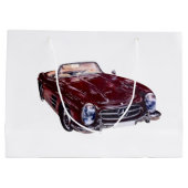 Gift Bag with vintage burgundy car Groot Cadeauzakje (Achterkant)