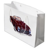 Gift Bag with vintage burgundy car Groot Cadeauzakje (Achterkant Gekanteld)