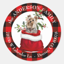 Gift Bag Yorkie Terrier Pset Lijst Return Address