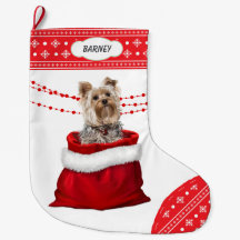 Gift Bag Yorkshire Terrier Dog Snowflake Border