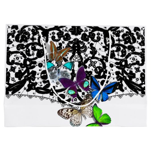 GIFT BAGS ANTIEK LACE EN BUTTERFLIES GROOT CADEAUZAKJE (Achterkant)