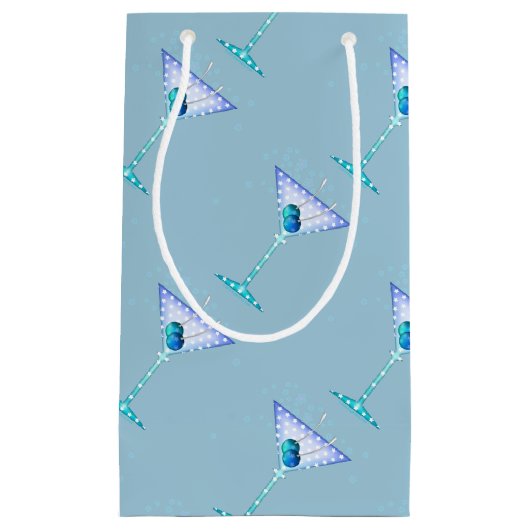 GIFT BAGS, BLUE MARTINI-ONTWERP KLEIN CADEAUZAKJE (Voorkant)