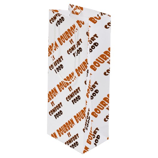 GIFT BAGS - BOURBON is Comfort Food Wijn Cadeautas (Voorkant Gekanteld)