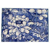 GIFT BAGS JAPANESE FLORAL PRINT IN BLUE GROOT CADEAUZAKJE (Achterkant)