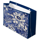 GIFT BAGS JAPANESE FLORAL PRINT IN BLUE GROOT CADEAUZAKJE (Voorkant Gekanteld)