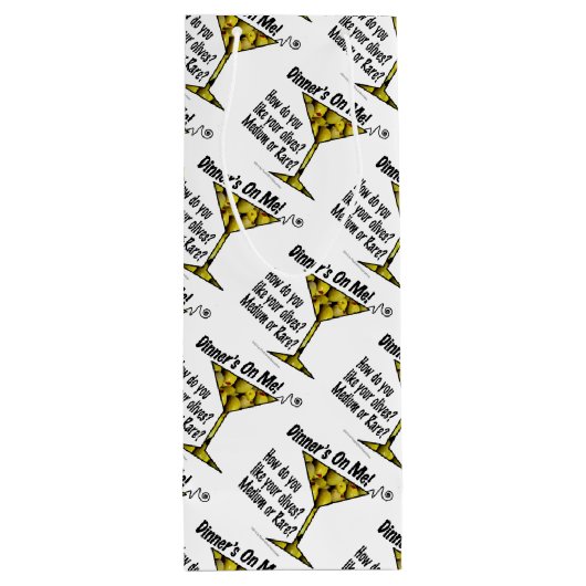 GIFT BAGS - MEDIUM- OF ZELDZAME MARTINI-OLIJVEN? WIJN CADEAUTAS (Achterkant)