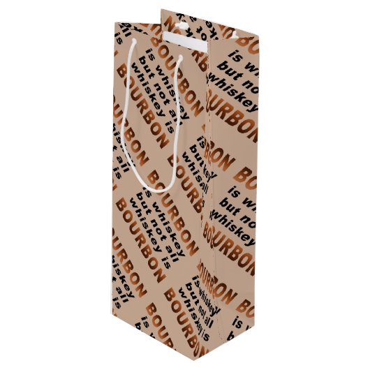 GIFT BAGS - Niet alle whisky is BOURBON! Wijn Cadeautas (Voorkant Gekanteld)