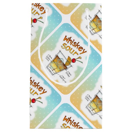 GIFT BAGS - WHISKEY SOUR RECIPE COCKTAIL ART KLEIN CADEAUZAKJE (Voorkant)
